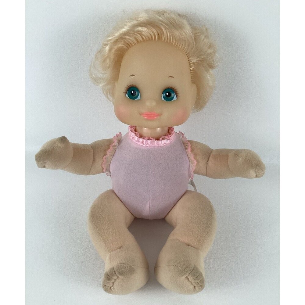 Vintage My Child 12" Doll Blond Hair Blue Eyes Plastic Face Mattel 1985 80s Toy